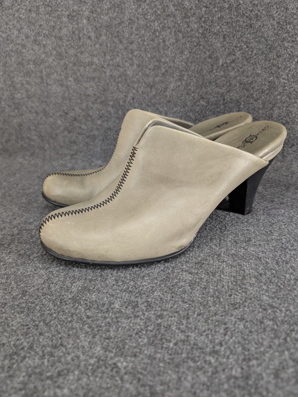 Born Crown Women's Taupe-Beige Slip-On Heeled Mules